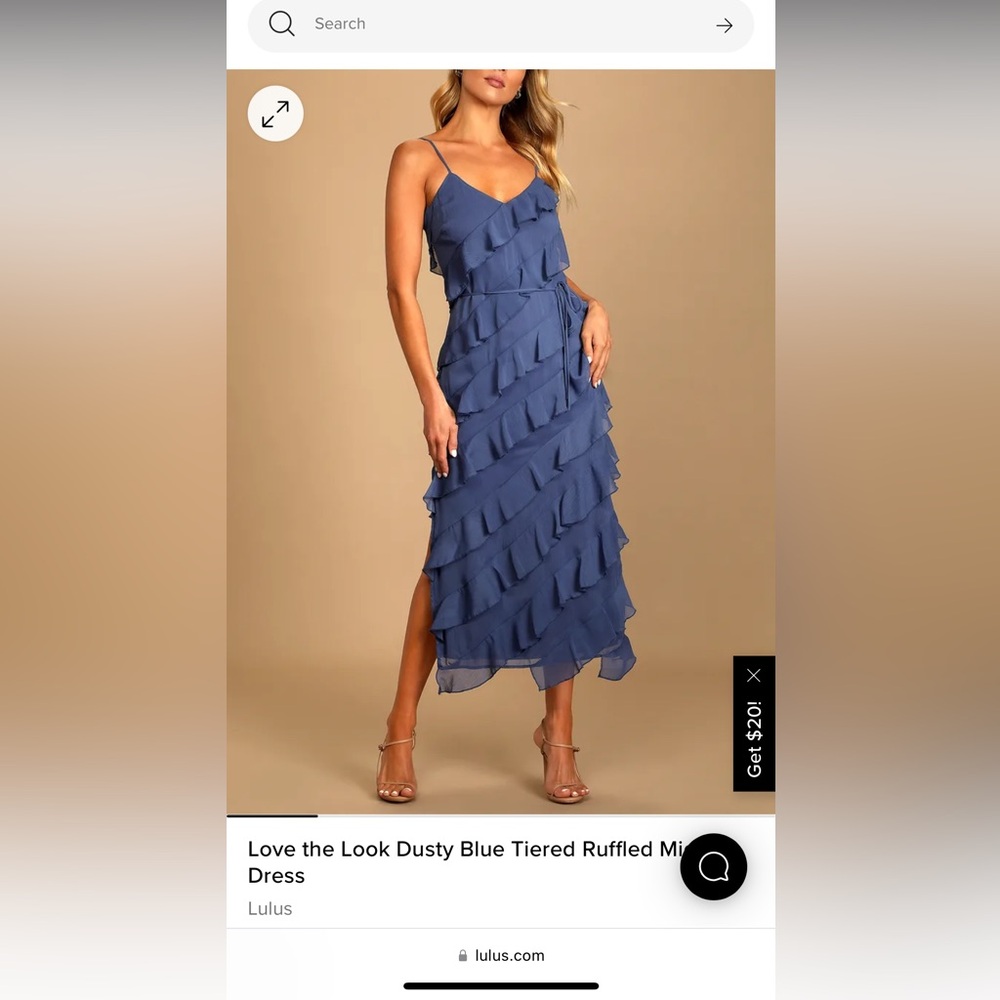 Lulu's Navy Blue Ruffled Maxi Dress - Picture 4 of 5